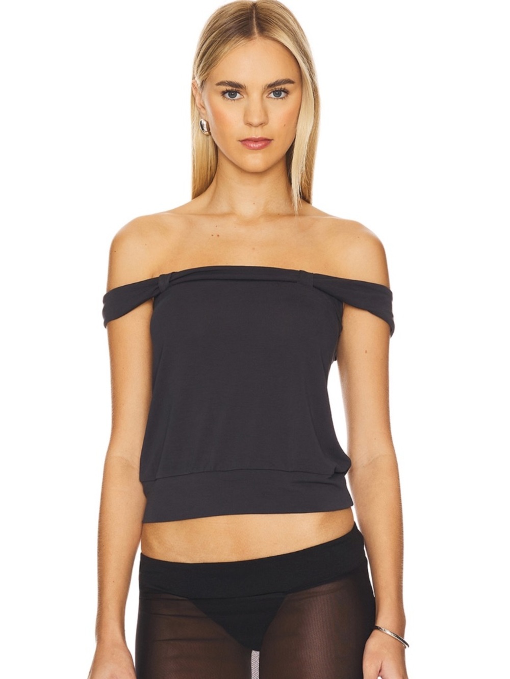 Geel Off-Shoulder Crop Top